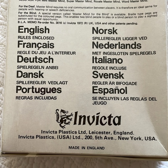 Mastermind Vintage 1972 Board Game New in Box - Picture 3 of 6